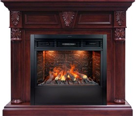 Каминокомплект Sheffield Темная вишня с очагом Royal Flame Design B800RF 3D