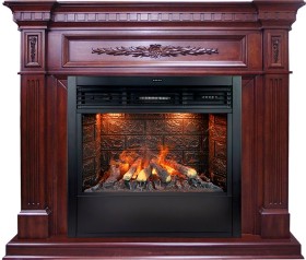 Каминокомплект Luxemburg Темная вишня с очагом Royal Flame Design B800RF 3D