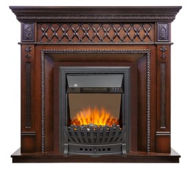 Каминокомплект Alexandria махагон коричневый антик с очагом Royal Flame Aspen Black