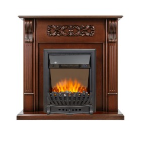 Каминокомплект Venice Махагон коричневый антик с очагом Royal Flame Aspen Black