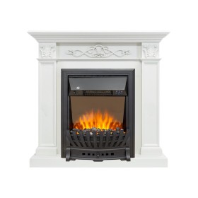 Каминокомплект Verona Белый дуб с очагом Royal Flame Aspen Black