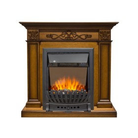 Каминокомплект Verona Дуб антик с очагом Royal Flame Aspen Black