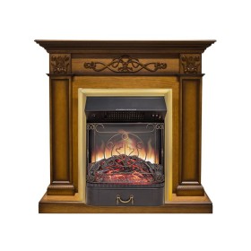 Каминокомплект Verona Дуб антик с очагом Royal Flame Majestic FX M Brass/Black