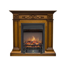 Каминокомплект Verona Дуб антик с очагом Royal Flame Fobos FX M Brass/Black