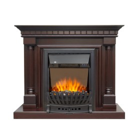 Каминокомплект Dallas Темный дуб с очагом Royal Flame Aspen Black