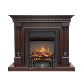 Каминокомплект Dallas Темный дуб с очагом Royal Flame Fobos FX M Brass/Black