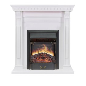 Каминокомплект Orlean Белый с очагом Royal Flame Majestic FX Black