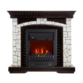 Каминокомплект Glasgow Венге / Белый с очагом Royal Flame Aspen Black