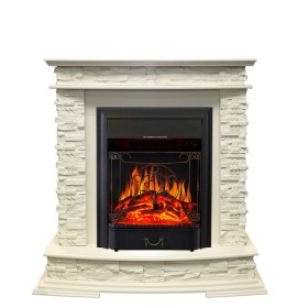 Каминокомплект Luzern Слоновая кость с очагом Royal Flame Majestic FX Black