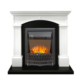 Каминокомплект Langford Белый с черным с очагом Royal Flame Aspen Black