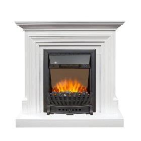 Каминокомплект Bradford Белый с очагом Royal Flame Aspen Black