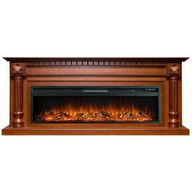 Каминокомплект Edinburg 60 Орех с очагом Royal Flame Vision 60 LOG LED