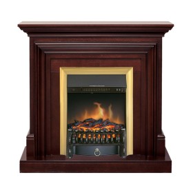 Каминокомплект Bradford Темный дуб с очагом Royal Flame Fobos FX Brass