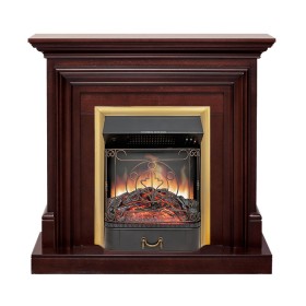 Каминокомплект Bradford Темный дуб с очагом Royal Flame Majestic FX Brass