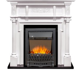 Каминокомплект Oxford Белый с очагом Royal Flame Aspen Black