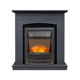 Каминокомплект Barcelona STD SFT (разборный) Серый графит с очагом Royal Flame Aspen Black