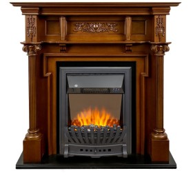 Каминокомплект Oxford Орех с очагом Royal Flame Aspen Black