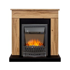 Каминокомплект Bergen (Разборный) Дуб галифакс (Ширина 860 мм) с очагом Royal Flame Aspen Black