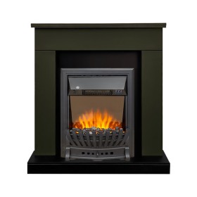 Каминокомплект Bergen (Разборный) Темная олива (Ширина 860 мм) с очагом Royal Flame Aspen Black