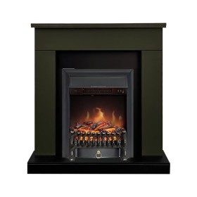 Каминокомплект Bergen (Разборный) Темная олива (Ширина 860 мм) с очагом Royal Flame Fobos FX Black