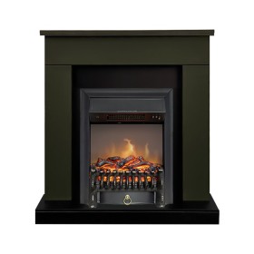 Каминокомплект Bergen (Разборный) Темная олива (Ширина 860 мм) с очагом Royal Flame Fobos FX M Brass/Black