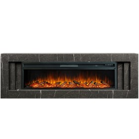 Каминокомплект Line 60 SFT Stone Touch Серый мрамор с очагом Royal Flame Vision 60 LOG LED