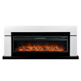 Каминокомплект Lindos 60 Белый с черным с очагом Royal Flame Vision 60 LOG LED