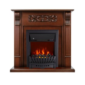 Каминокомплект Venice Махагон коричневый антик с очагом Royal Flame Aspen Black