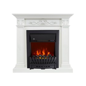 Каминокомплект Verona Белый дуб с очагом Royal Flame Aspen Black