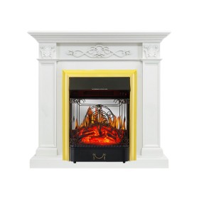 Каминокомплект Verona Белый дуб с очагом Royal Flame Majestic FX M Brass/Black