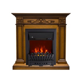 Каминокомплект Verona Дуб антик с очагом Royal Flame Aspen Black