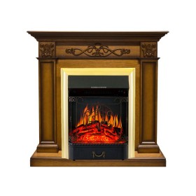 Каминокомплект Verona Дуб антик с очагом Royal Flame Majestic FX Brass