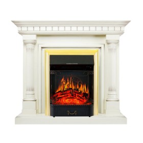 Каминокомплект Dallas Слоновая кость с патиной с очагом Royal Flame Majestic FX Brass