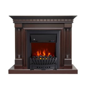 Каминокомплект Dallas Темный дуб с очагом Royal Flame Aspen Black