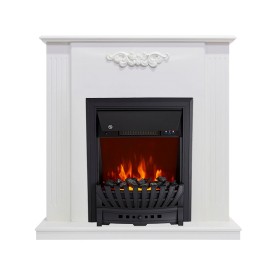 Каминокомплект Lumsden Белый дуб с очагом Royal Flame Aspen Black