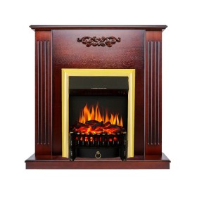 Каминокомплект Lumsden Махагон коричневый антик с очагом Royal Flame Fobos FX Brass