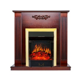 Каминокомплект Lumsden Махагон коричневый антик с очагом Royal Flame Majestic FX Brass