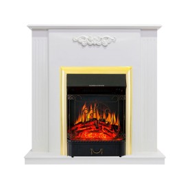 Каминокомплект Capri Белое дерево делюкс с очагом Royal Flame Majestic FX Brass