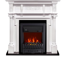 Каминокомплект Oxford Белый с очагом Royal Flame Aspen Black